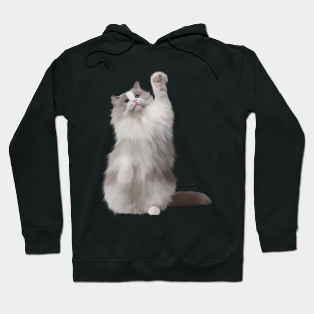 Ragdoll Cat Fetching, Ragdoll Cats, Cat Lover Hoodie by dukito